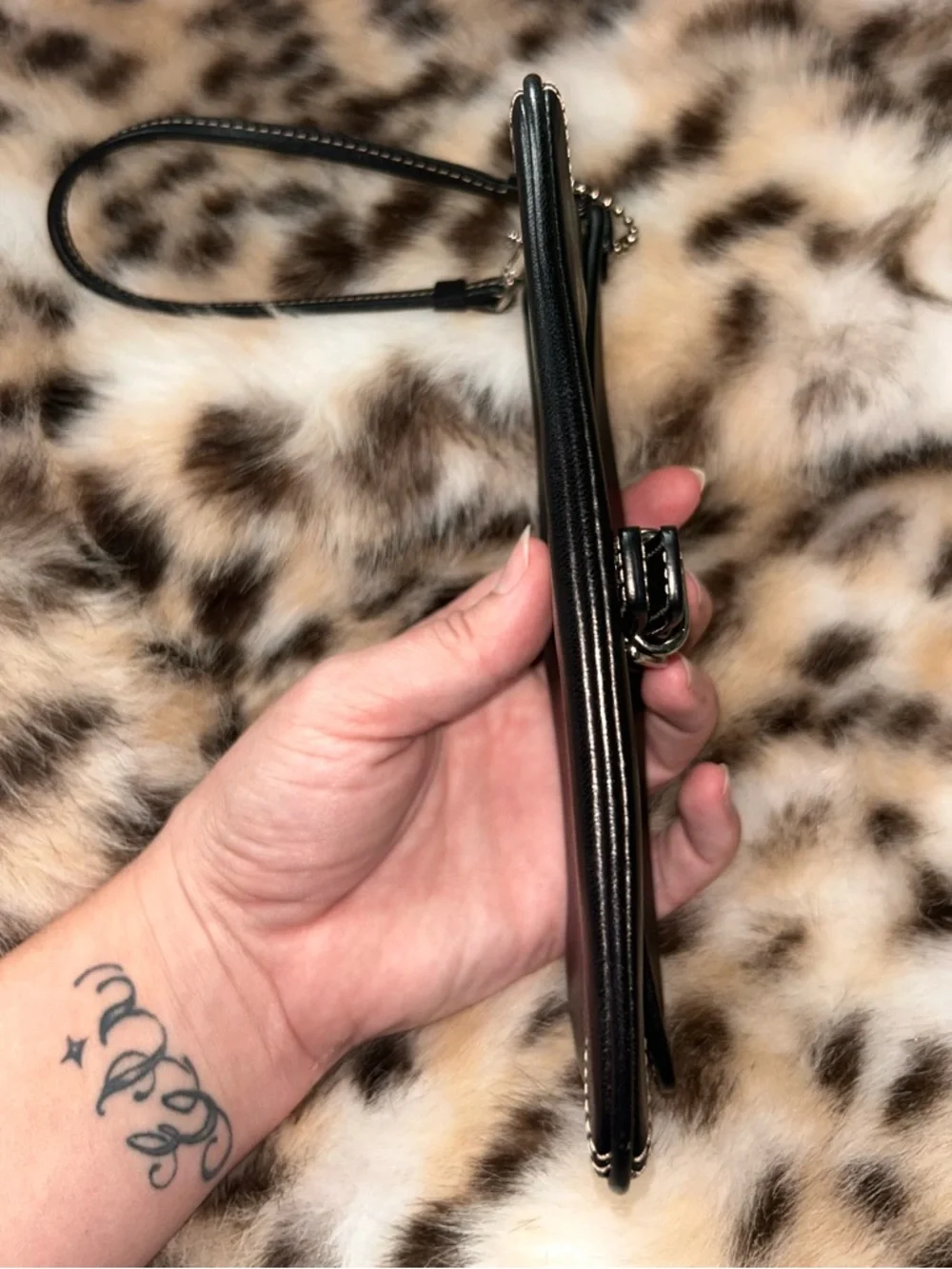 Coach Soho Black Leather Wristlet with Silver Buckle - Picture 5 of 14